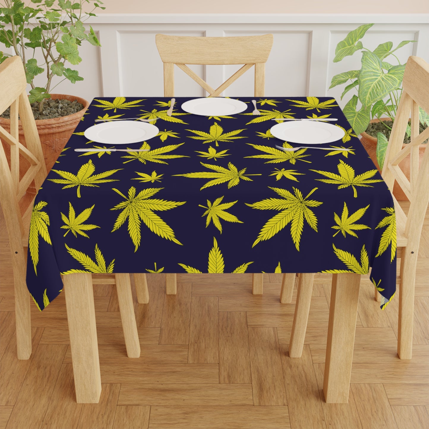 Vibrant Cannabis Leaf Tablecloth, Perfect for Parties, Picnics, or Home Decor, Stylish Table Cover for Gatherings, Festivals, BBQs