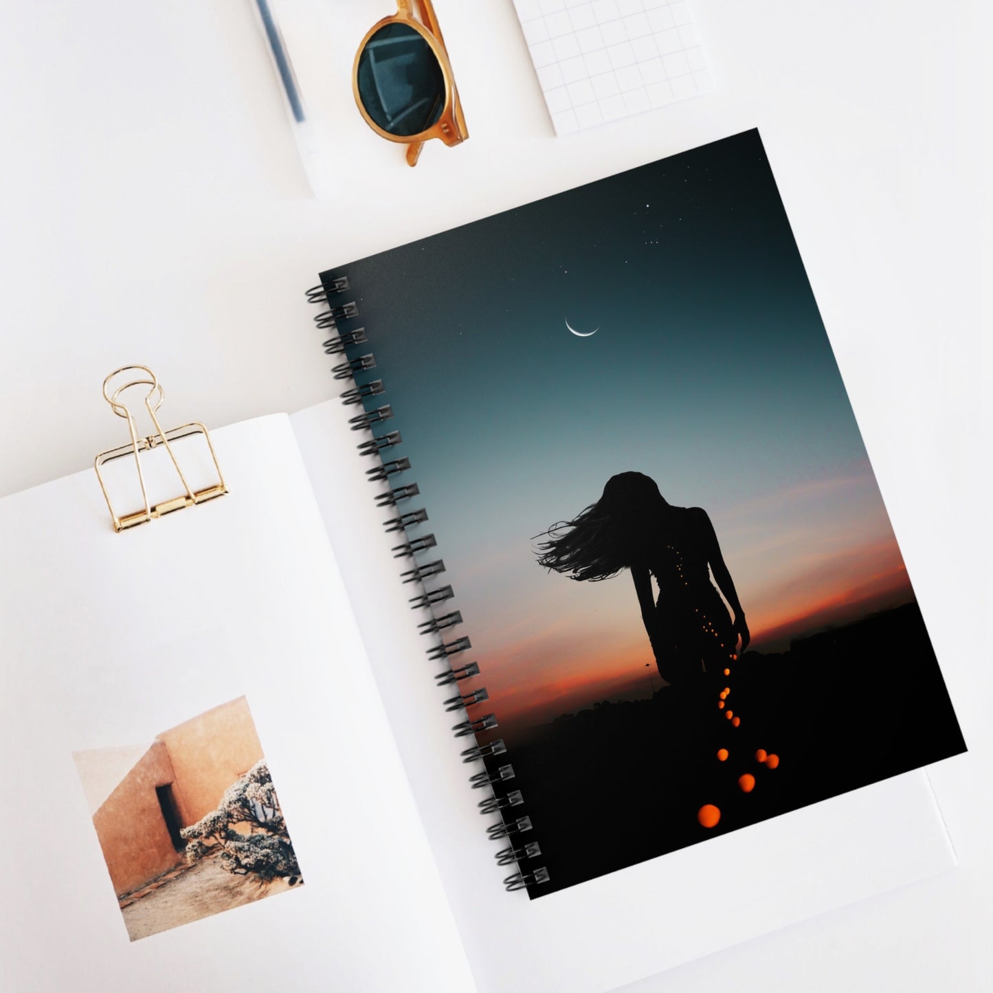Moon Goddess - 6x8" Spiral Notebook - Ruled Line