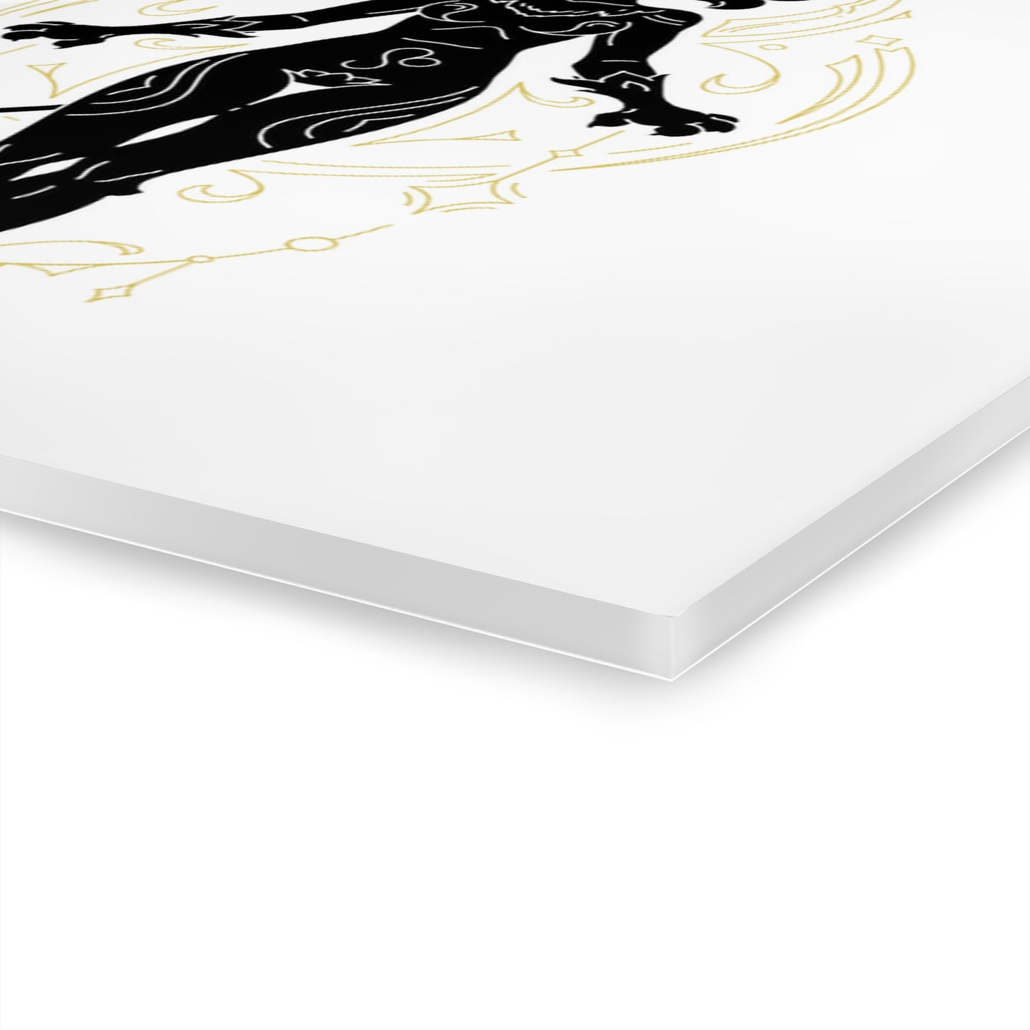 Leo Zodiac Elegant Acrylic Wall Art Print, Modern Home Decor, Black and Gold Abstract Design, Unique Gift for Art Lovers