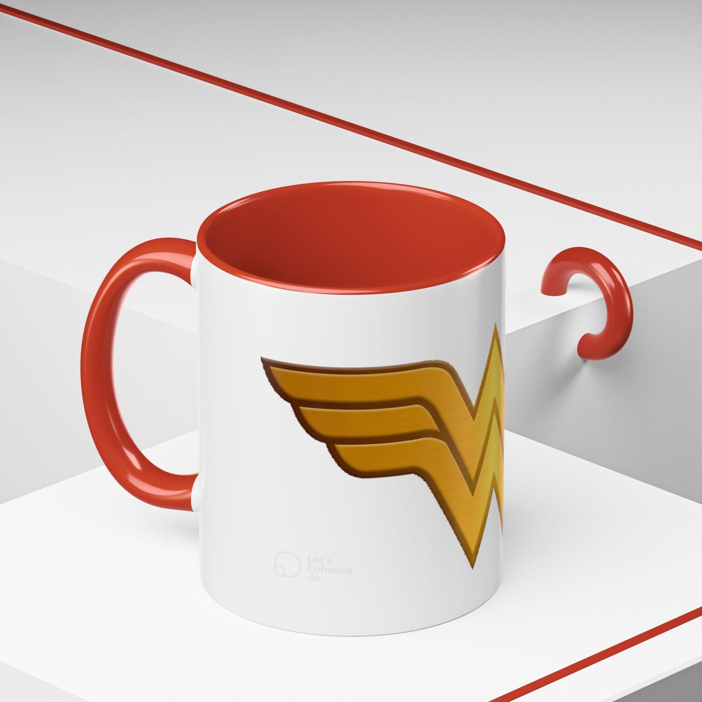 Wonder Woman Accent Coffee Mug - Perfect Gift for Superhero Fans, Tea Lovers, Birthday, Holiday, Home Office Decor, Collectible