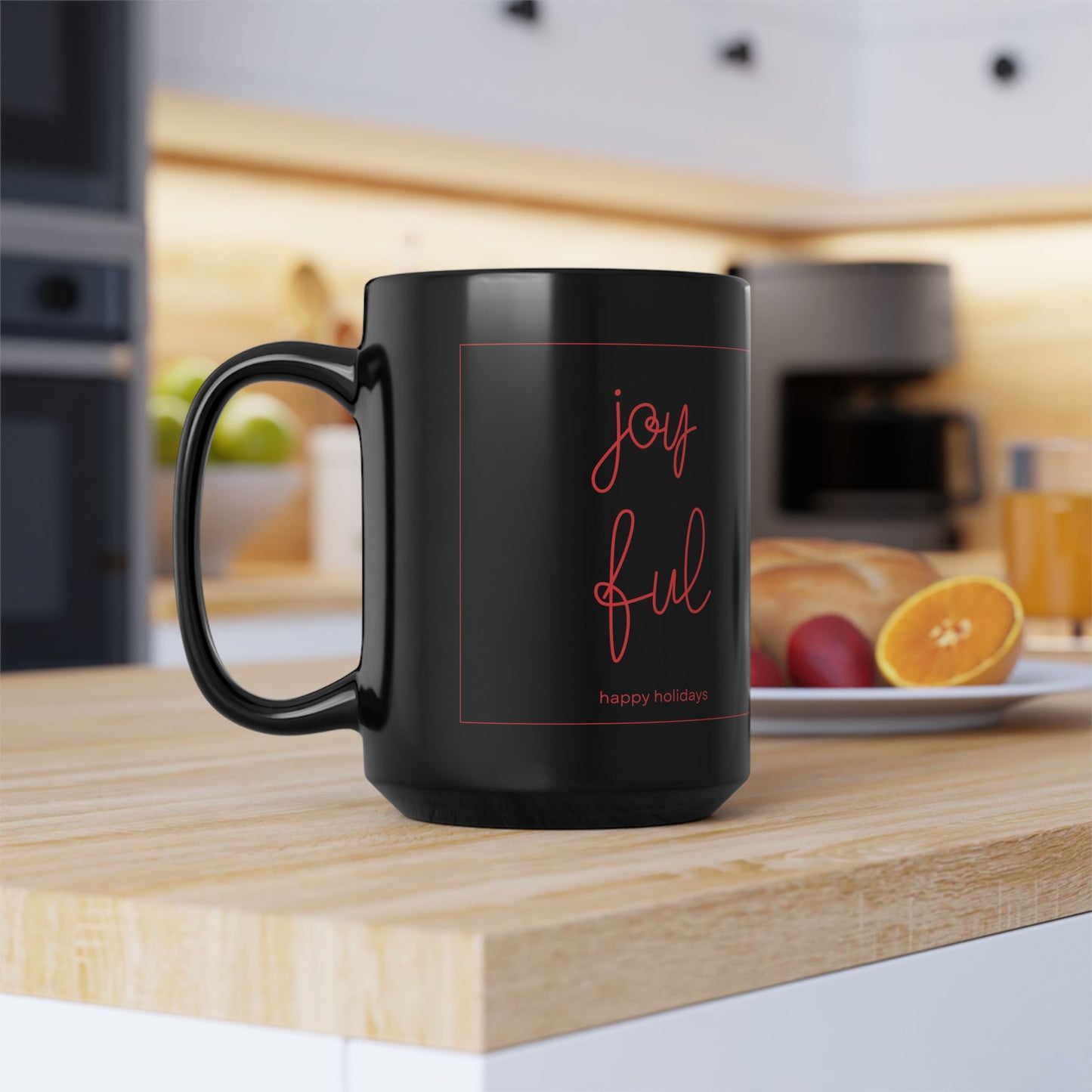Grateful Black Mug, Cozy Coffee Cup for Holidays, Ideal Gift for Friends, Family, Office, Home Decor, Inspirational Drinkware