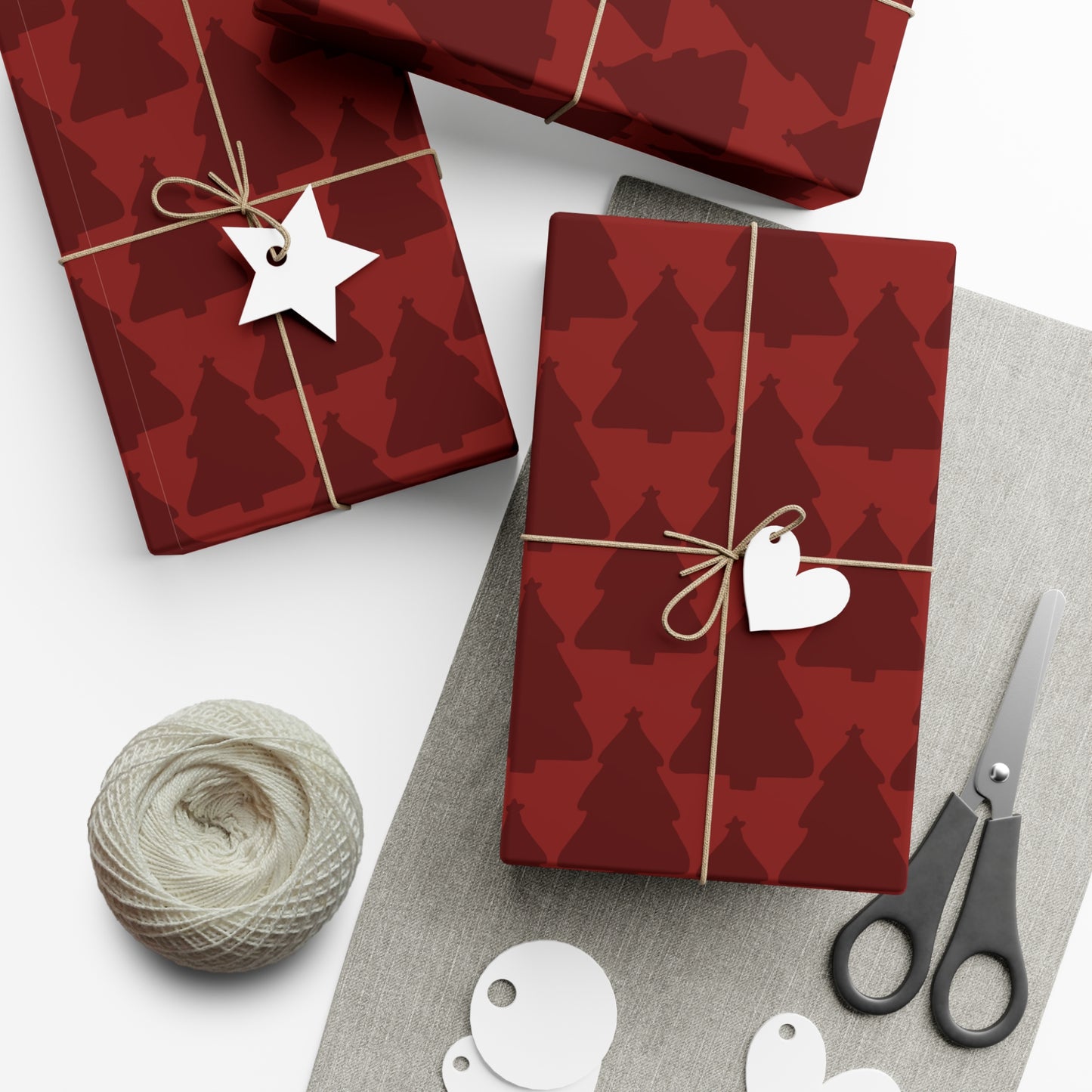 Festive Christmas Gift Wrap Papers, Holiday Wrapping Paper, Eco-Friendly Wrapping, Rustic Tree Pattern, Perfect for Holidays, Birthdays, and