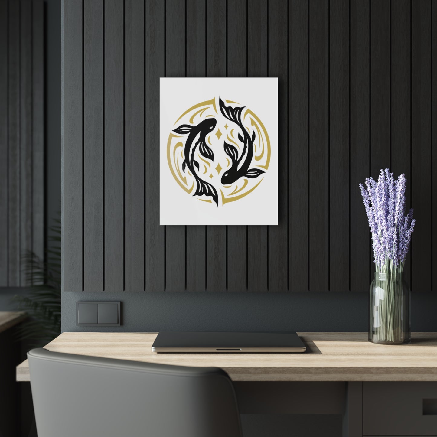 Pisces Zodiac Koi Fish Acrylic Print | Modern Wall Art, Japanese Decor, Home Gallery, Gift for Fish Lovers, Unique Wall Hanging