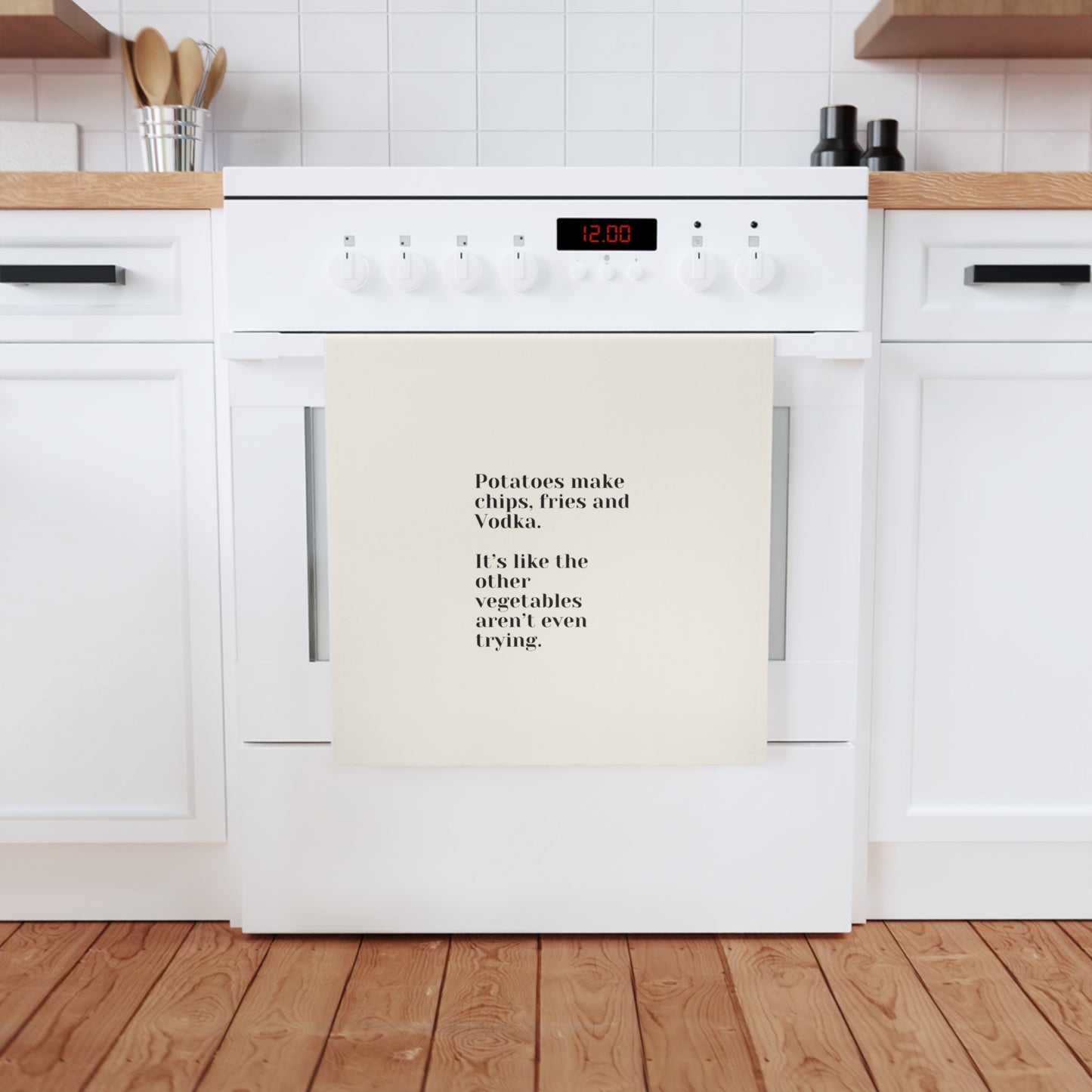 Humorous Cotton Tea Towel - Perfect Gift for Food Lovers, Kitchen Decor, Housewarming, Hostess Gift, Funny Cooking Towel