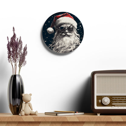 Santa Claus Acrylic Wall Clock, Whimsical Home Decor, Holiday Gift, Christmas Decoration, Santa Wall Art, Unique Timepiece