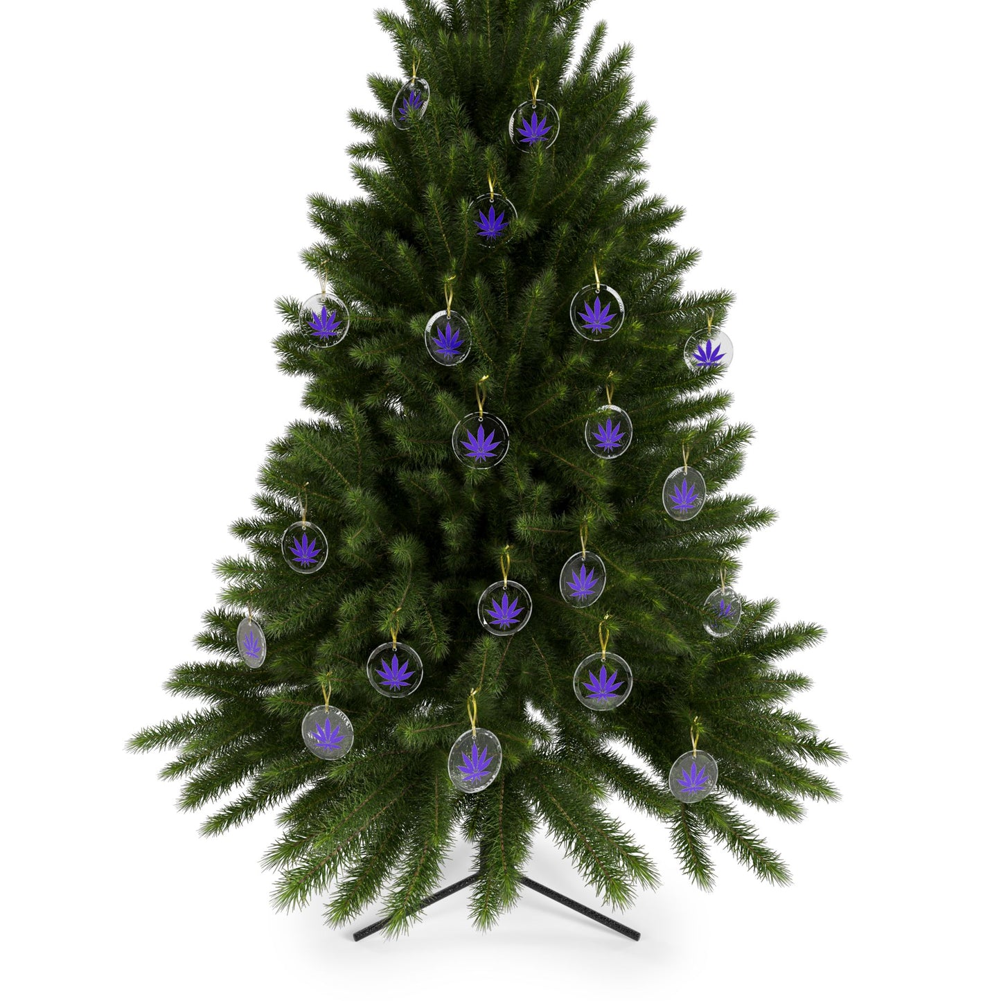 Chic Glass Ornaments, Cannabis Leaf Decor, Eco-Friendly Christmas Hanging Decor, Unique Gift for Cannabis Enthusiasts, Holiday Decoration