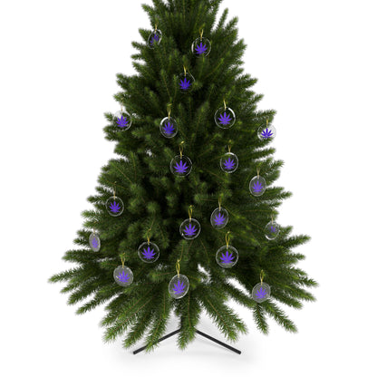 Chic Glass Ornaments, Cannabis Leaf Decor, Eco-Friendly Christmas Hanging Decor, Unique Gift for Cannabis Enthusiasts, Holiday Decoration