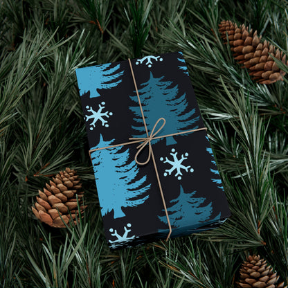 Winter Wonderland Gift Wrap Papers, Blue Christmas Wrapping Paper, Holiday Gift Wrap, Eco-Friendly Wrapping, Snowflake Design