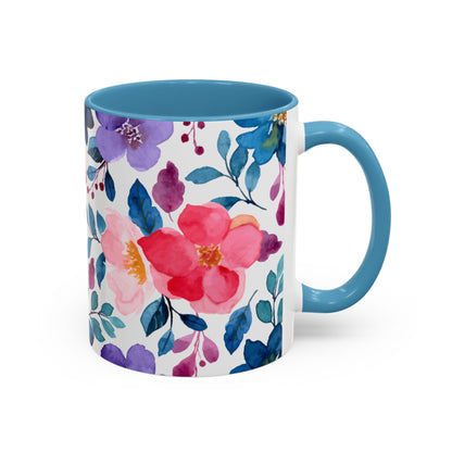Floral Accent Coffee Mug, Beautiful Floral Design, Perfect Gift for Plant Lovers, Housewarming, Birthday, Mother's Day
