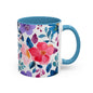 Floral Accent Coffee Mug, Beautiful Floral Design, Perfect Gift for Plant Lovers, Housewarming, Birthday, Mother's Day