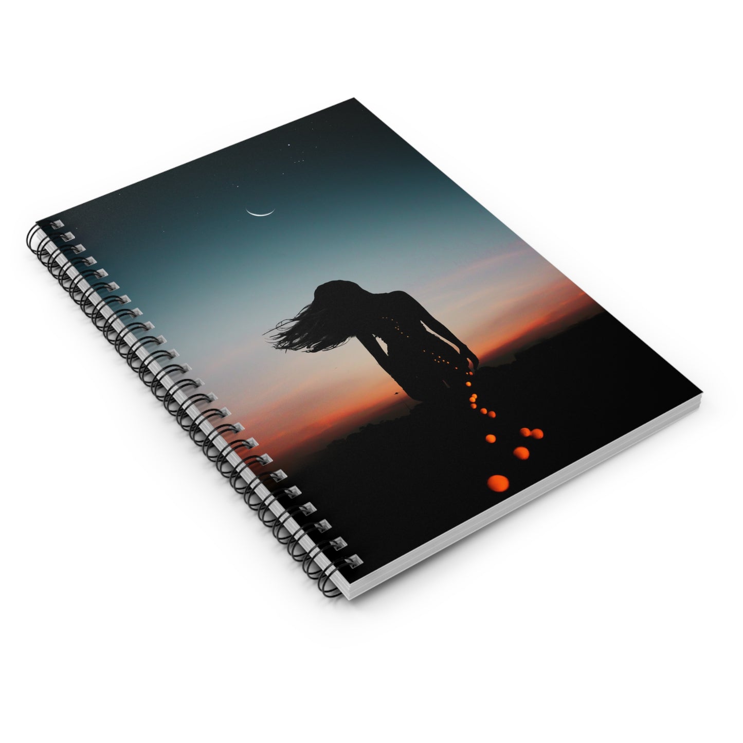 Moon Goddess - 6x8" Spiral Notebook - Ruled Line
