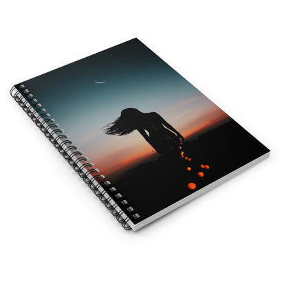 Moon Goddess - 6x8" Spiral Notebook - Ruled Line