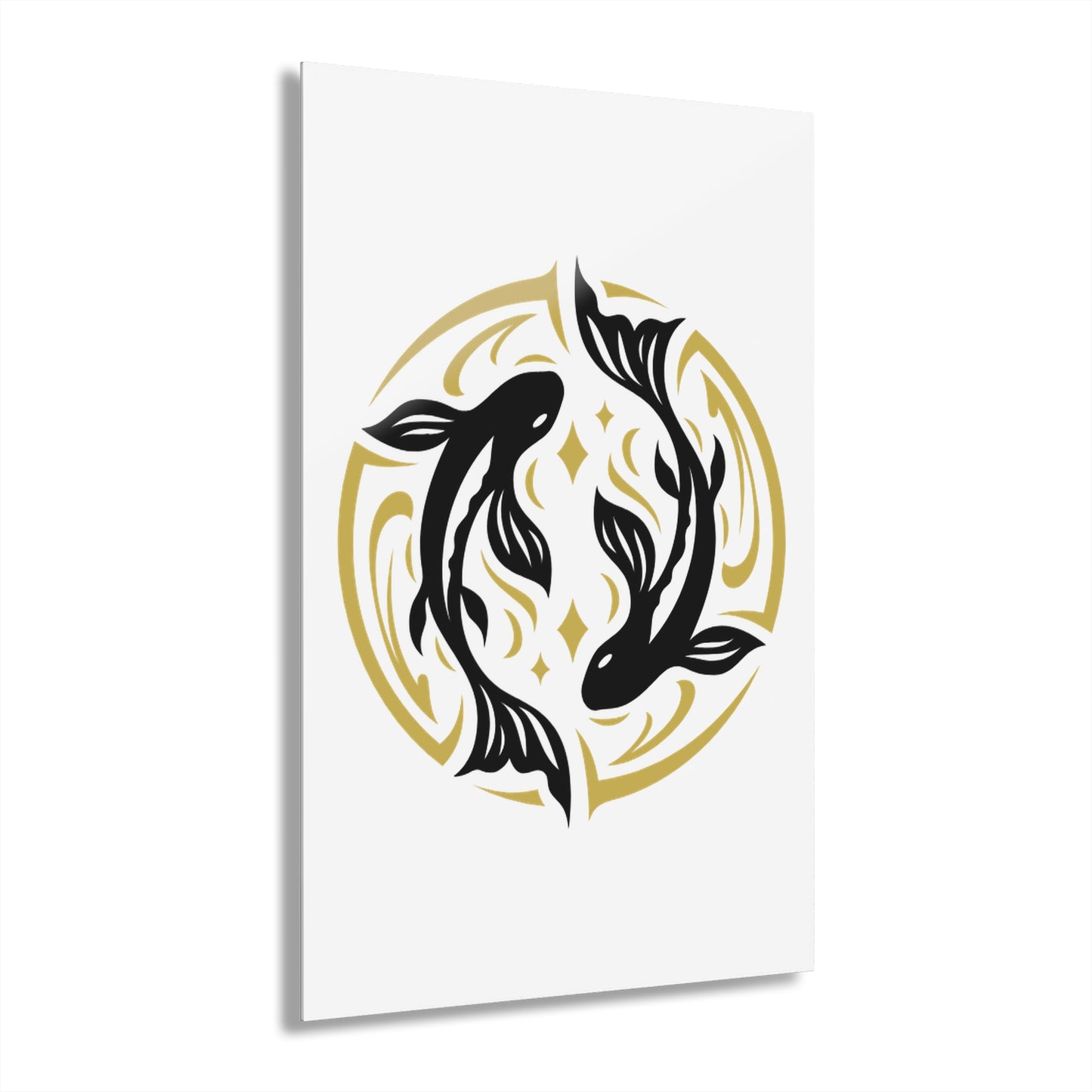 Pisces Zodiac Koi Fish Acrylic Print | Modern Wall Art, Japanese Decor, Home Gallery, Gift for Fish Lovers, Unique Wall Hanging
