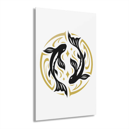 Pisces Zodiac Koi Fish Acrylic Print | Modern Wall Art, Japanese Decor, Home Gallery, Gift for Fish Lovers, Unique Wall Hanging