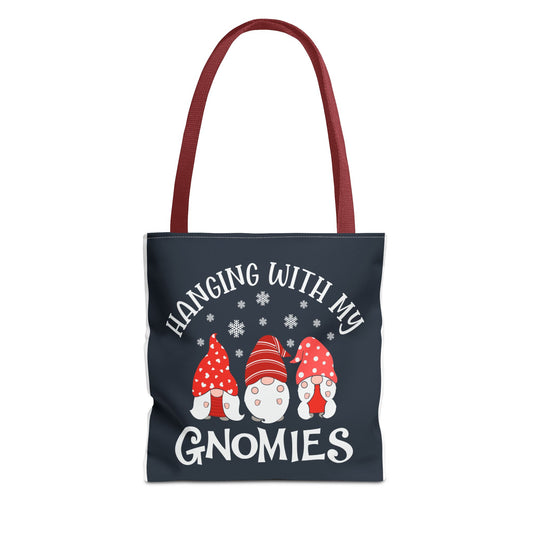Hanging With My Gnomies Tote Bag, Cute Gnome Shopping Bag, Funny Tote for Gnome Lovers, Holiday Gift, Eco-Friendly Reusable Bag
