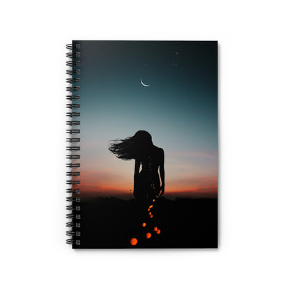 Moon Goddess - 6x8" Spiral Notebook - Ruled Line