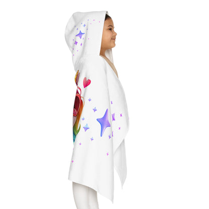 Unicorn Youth Hooded Towel, Cute Bath Towel, Kids Swim Towel, Rainbow Gifts, Toddler Waterwear, Cute Animal Towel - White