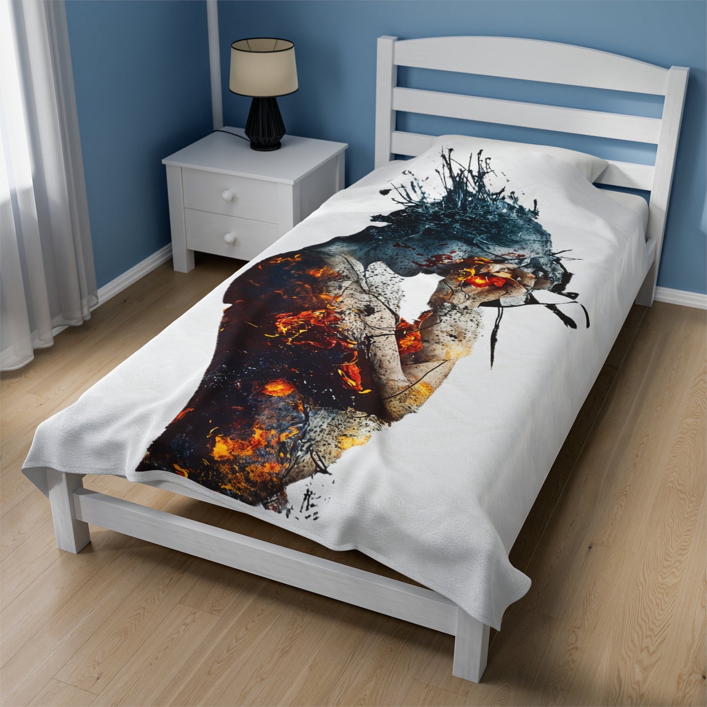 Artistic Velveteen Plush Blanket, Cozy Decorative Throw for Home, Bed, and Gifts, Unique Art Blanket, Perfect for Comfort and Style