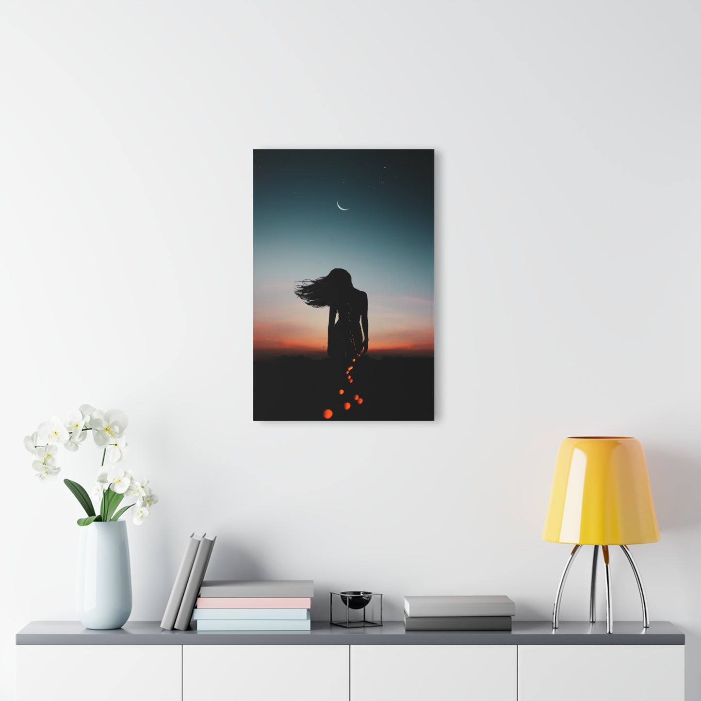 Moon Goddess Dreamy Sunset Acrylic Print - Ideal for Home Decor, Wall Art, Gift for Her, Modern Art, Gallery Style