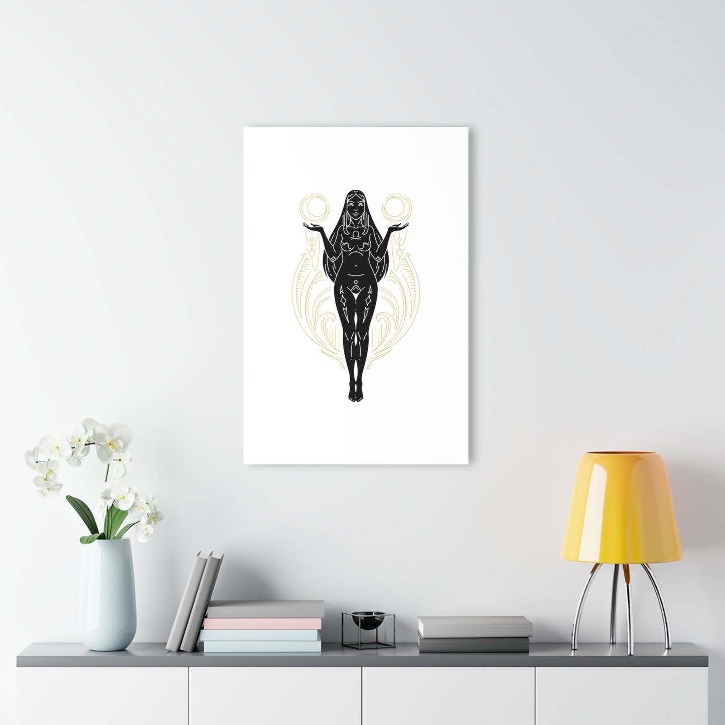 Libra Zodiac Divine Feminine Acrylic Wall Art Print - Acrylic Wall Art, French Cleat Hanging Decor, Horoscope Home Decor, Astrology Wall