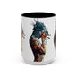 Introspective Art Coffee Mug, Unique Gift for Art Lovers, Bohemian Home Decor, Self-Reflection Mug