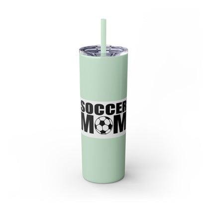 Soccer Mom Skinny Tumbler with Straw, 20oz | Ideal for Game Days, Sports Events, Gifts for Moms, Hydration on the Go