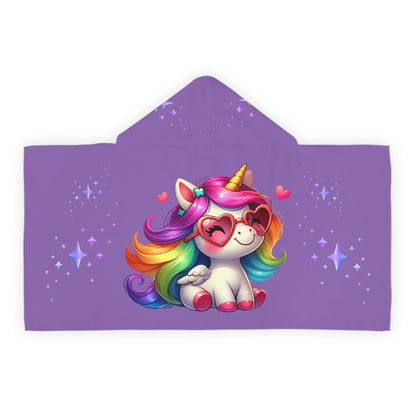 Purple Unicorn Youth Hooded Towel, Cute Bath Towel, Kids Swim Towel, Rainbow Gifts, Toddler Waterwear, Cute Animal Towel