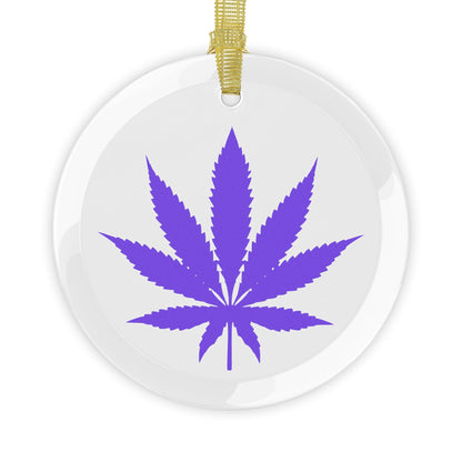 Chic Glass Ornaments, Cannabis Leaf Decor, Eco-Friendly Christmas Hanging Decor, Unique Gift for Cannabis Enthusiasts, Holiday Decoration
