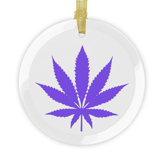 Chic Glass Ornaments, Cannabis Leaf Decor, Eco-Friendly Christmas Hanging Decor, Unique Gift for Cannabis Enthusiasts, Holiday Decoration