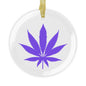 Chic Glass Ornaments, Cannabis Leaf Decor, Eco-Friendly Christmas Hanging Decor, Unique Gift for Cannabis Enthusiasts, Holiday Decoration