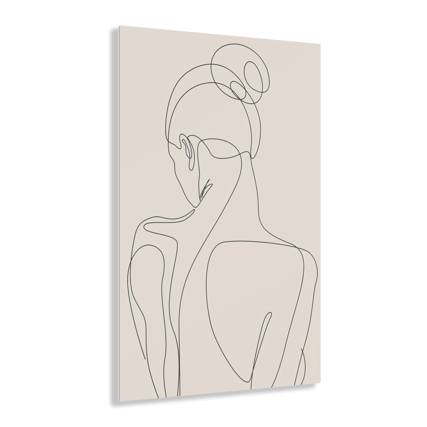 Boho Woman Silhouette - Minimalist Acrylic Print Art, Modern Home Decor, Line Art Wall Art, Contemporary Artwork, Stylish Living Room Accent