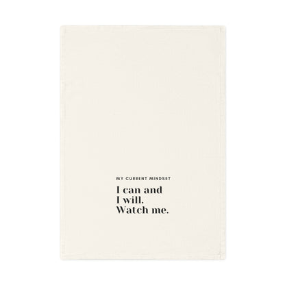 I can and I will - Inspirational Cotton Tea Towel - Motivational Kitchen Decor, Mindset Reminder, Gift for Her, Unique Housewarming