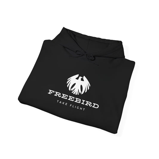 Freebird Take Flight Hoodie, Unisex Heavy Blend Sweatshirt, Perfect for Travel, Adventure Lovers, Gift for Birdwatchers