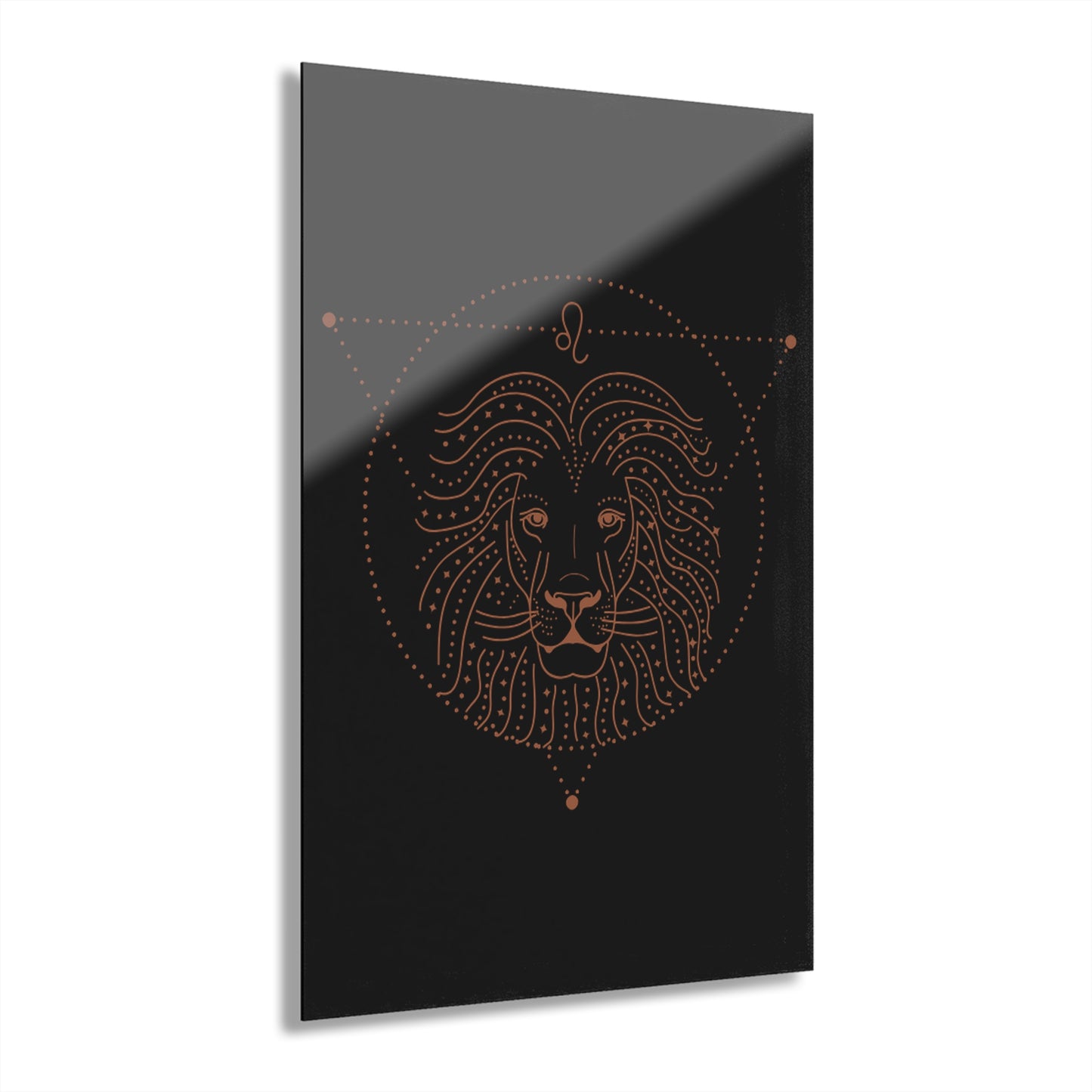 Leo Zodiac Modern Acrylic Print Wall Art, Lion Decor, Animal Lovers Gift, Elegant Home Décor, Unique Artwork for Birthdays, Housewarming