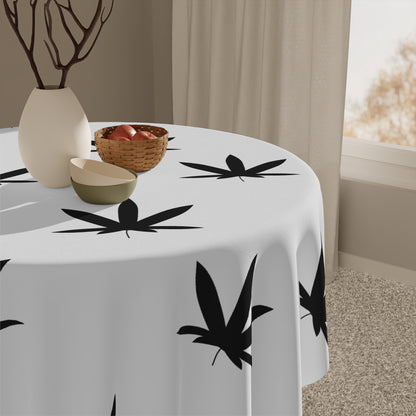 Chic Cannabis Leaf Tablecloth, Modern Home Decor, Dining Table Cover, Party Decoration, Unique Gift, Boho Style