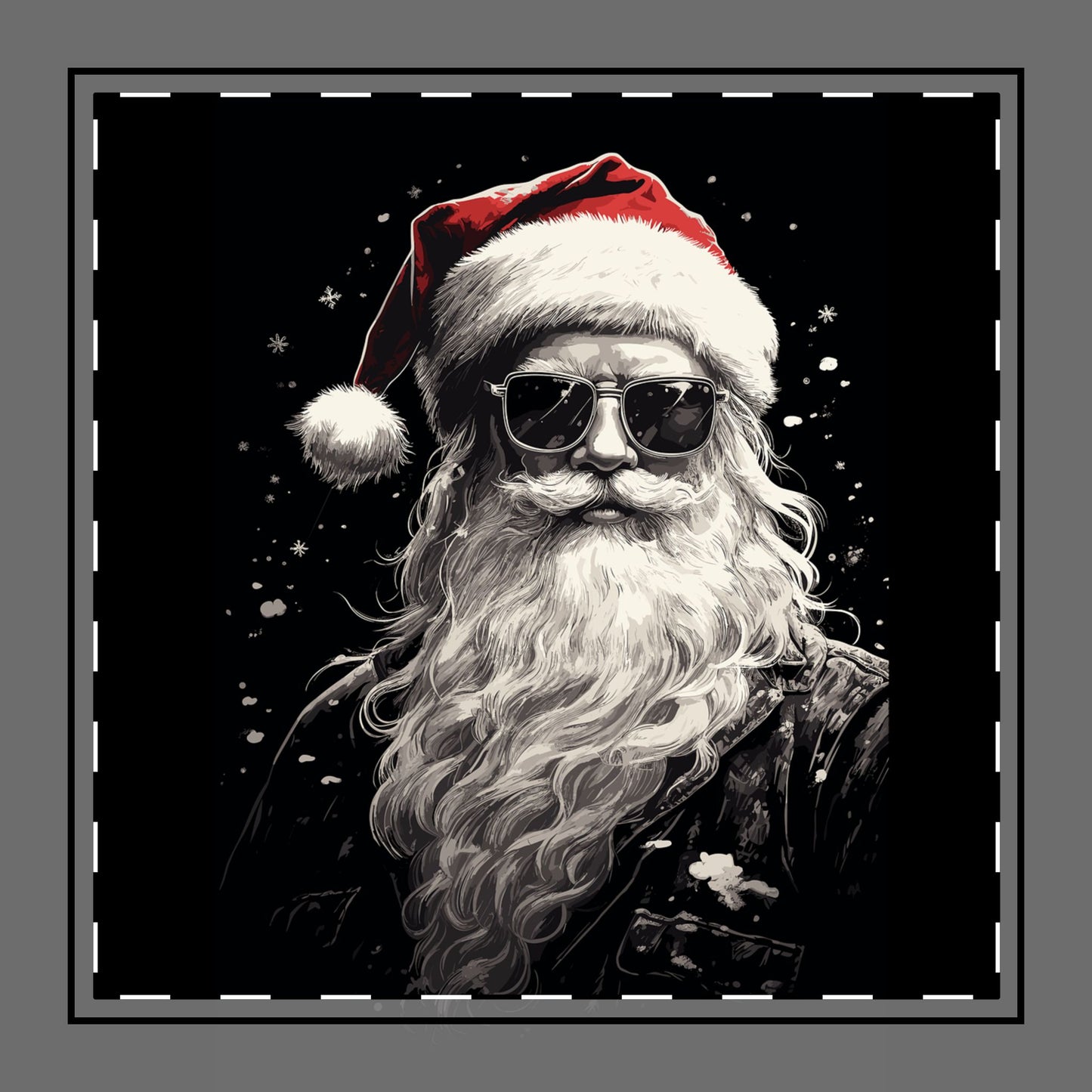 Cool Santa Cotton Twill Napkin - Black