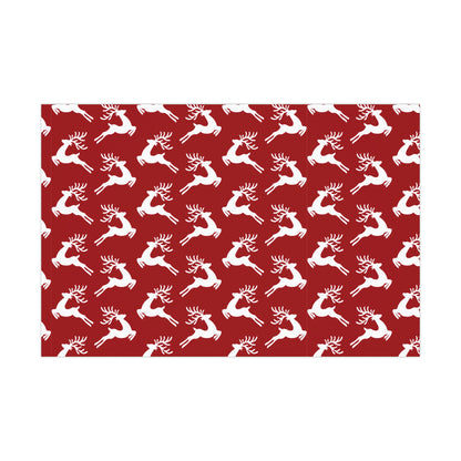 Gift Wrap Papers, Reindeer Christmas Wrapping Paper Roll, Modern Clean Holiday Gift Wrap, Festive Red White Gift Wrap, Vibrant Xmas Gift