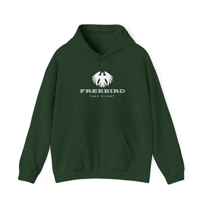 Freebird Take Flight Hoodie, Unisex Heavy Blend Sweatshirt, Perfect for Travel, Adventure Lovers, Gift for Birdwatchers