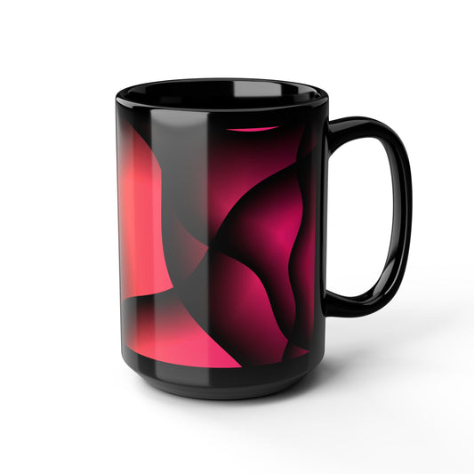 Abstract Art Black Mug, 15oz - Colorful Coffee Cup for Home Decor, Gifts, Art Lovers, Birthday, and Creative Spaces