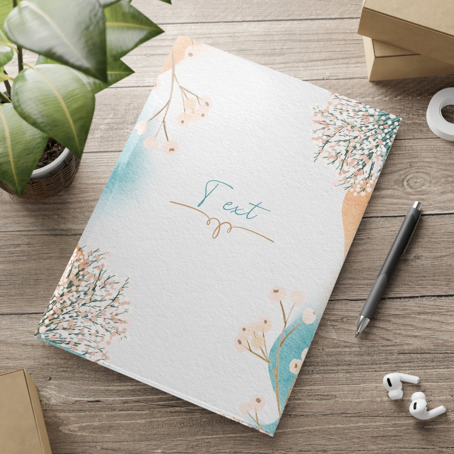Personalized Puffy Floral Hardcover Notebook, Elegant Writing Journal, Personalized Diary, Gift for Writers, Art Lovers, and Students
