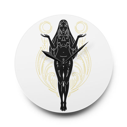 Libra Zodiac Elegant Goddess Acrylic Wall Clock | Unique Home Decor, Artful Timepiece, Gift for Her, Boho Wall Art, Modern Living Room