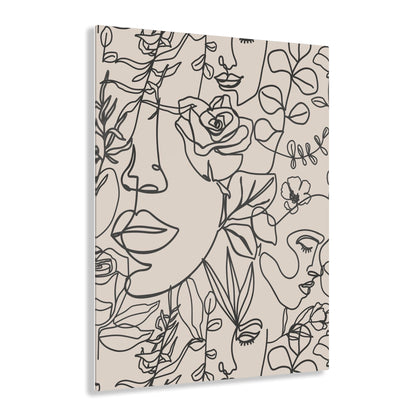Boho Women Faces - Stylish Line Art Acrylic Prints for Modern Decor, Minimalist Home Wall Art, Gift for Art Lovers, Perfect for Any Room