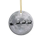 Santa's on His Way - Ceramic Ornament, 4 Shapes