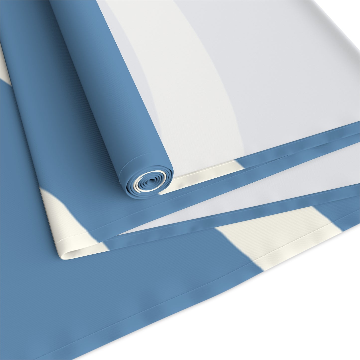 Stylish Blue and Cream Modern Minimalist Design, Dining Accent - Table Runner (Cotton, Poly)