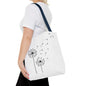 Dandelion & Floral Tote Bag, Boho Chic Eco-Friendly Bag, Gift for Her, Stay With Me Design, Nature Lover's Accessory, Shopping Bag