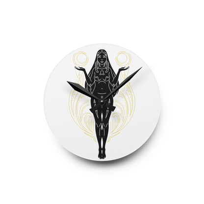 Libra Zodiac Elegant Goddess Acrylic Wall Clock | Unique Home Decor, Artful Timepiece, Gift for Her, Boho Wall Art, Modern Living Room