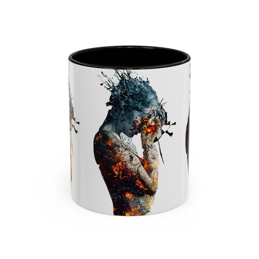 Introspective Art Coffee Mug, Unique Gift for Art Lovers, Bohemian Home Decor, Self-Reflection Mug