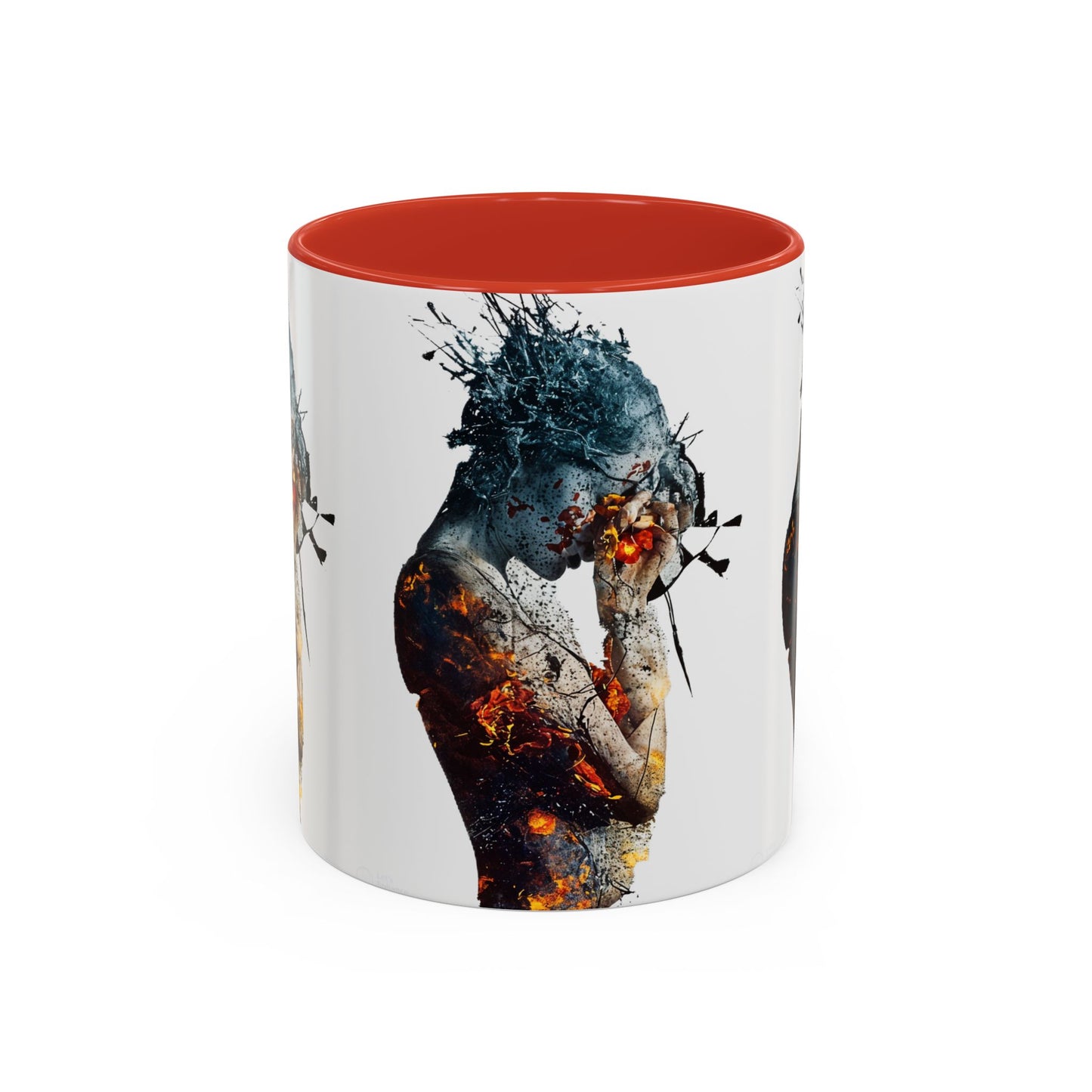 Introspective Art Coffee Mug, Unique Gift for Art Lovers, Bohemian Home Decor, Self-Reflection Mug