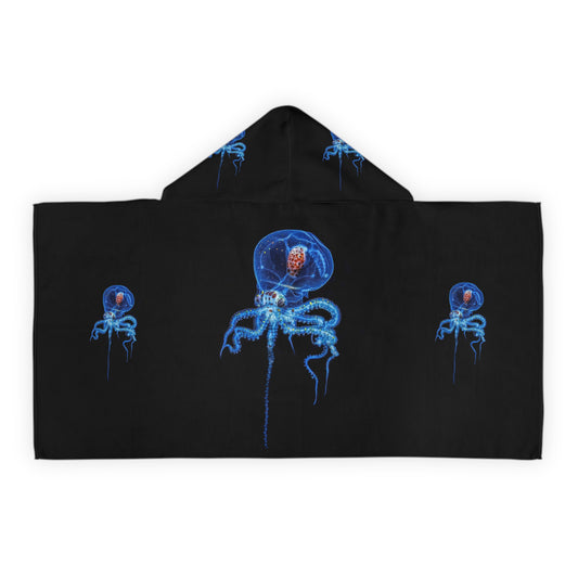 Ocean Vibes Youth Hooded Towel, Fun Beach Towel, Perfect for Pool Days, Kids Gift, Jellyfish, Sea Creature Theme