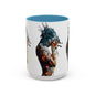 Introspective Art Coffee Mug, Unique Gift for Art Lovers, Bohemian Home Decor, Self-Reflection Mug